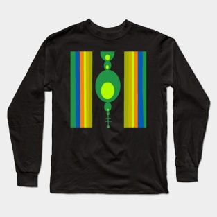 Colorful Staff Bands on Black Background Long Sleeve T-Shirt